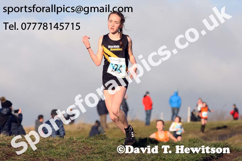 Girls under-13s North Eastern Cross Country, 2018 Northern Cross Country Champs., Wrekenton, Gateshead. Photo:  David T. Hewitson/Sports for All Pics